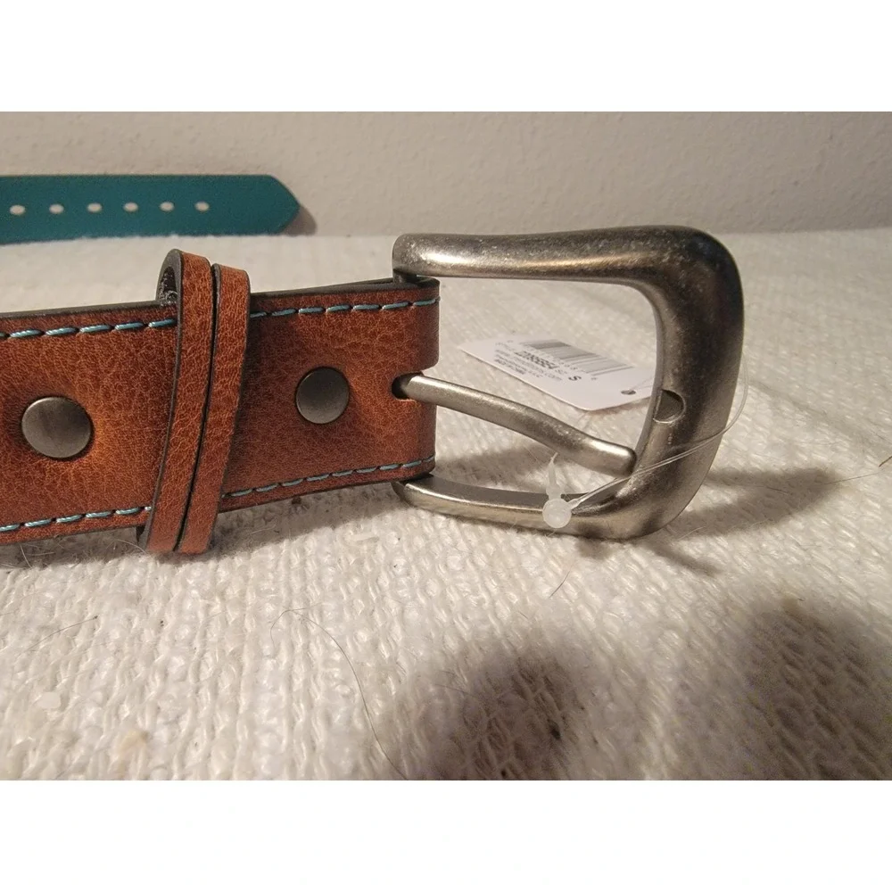 CatchFly Studio Tooled Leather Belt Arrow Embroidery Girl Size Small Western‎